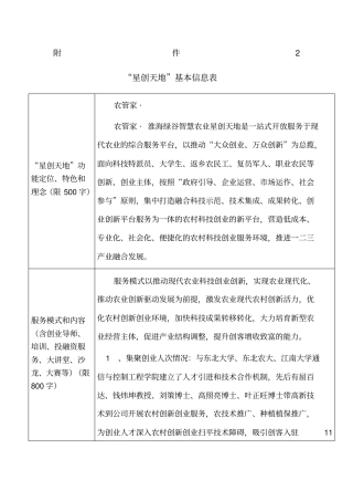 星创天地项目书