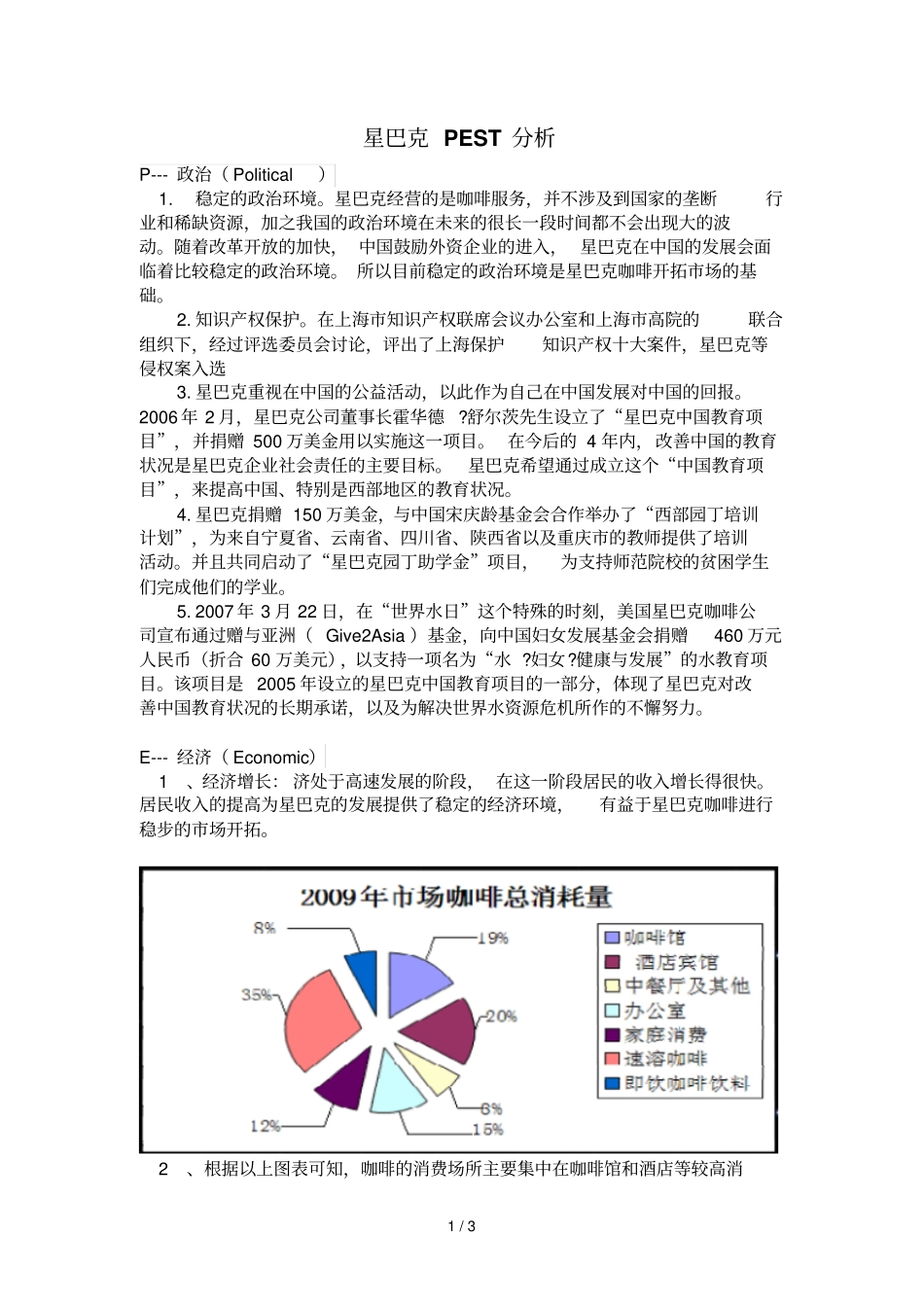 星巴克PEST分析报告_第1页