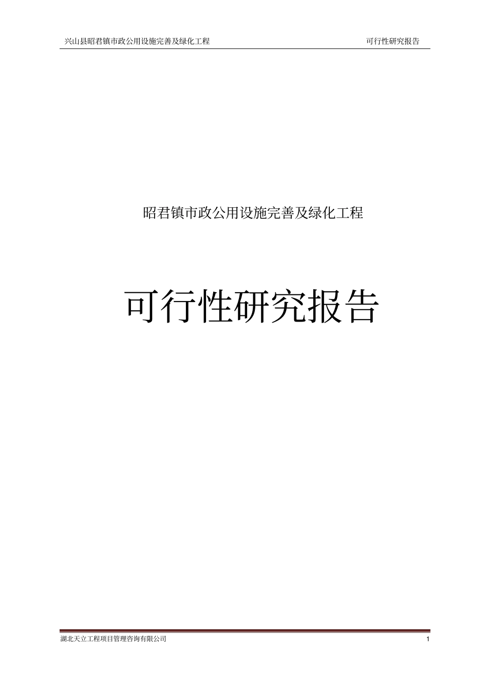 昭君镇政公用设施完善及绿化工程可行性研究报告_第1页