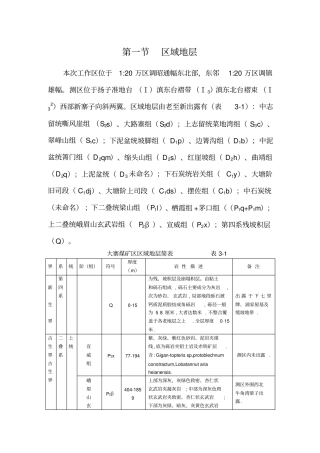 昭通地层构造概况