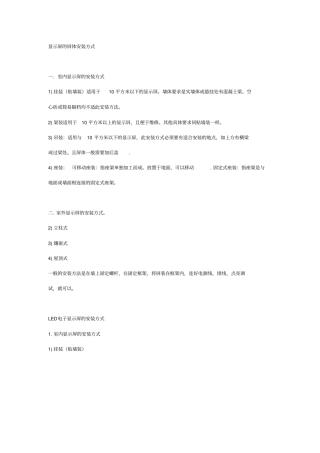 显示屏的屏体安装方式