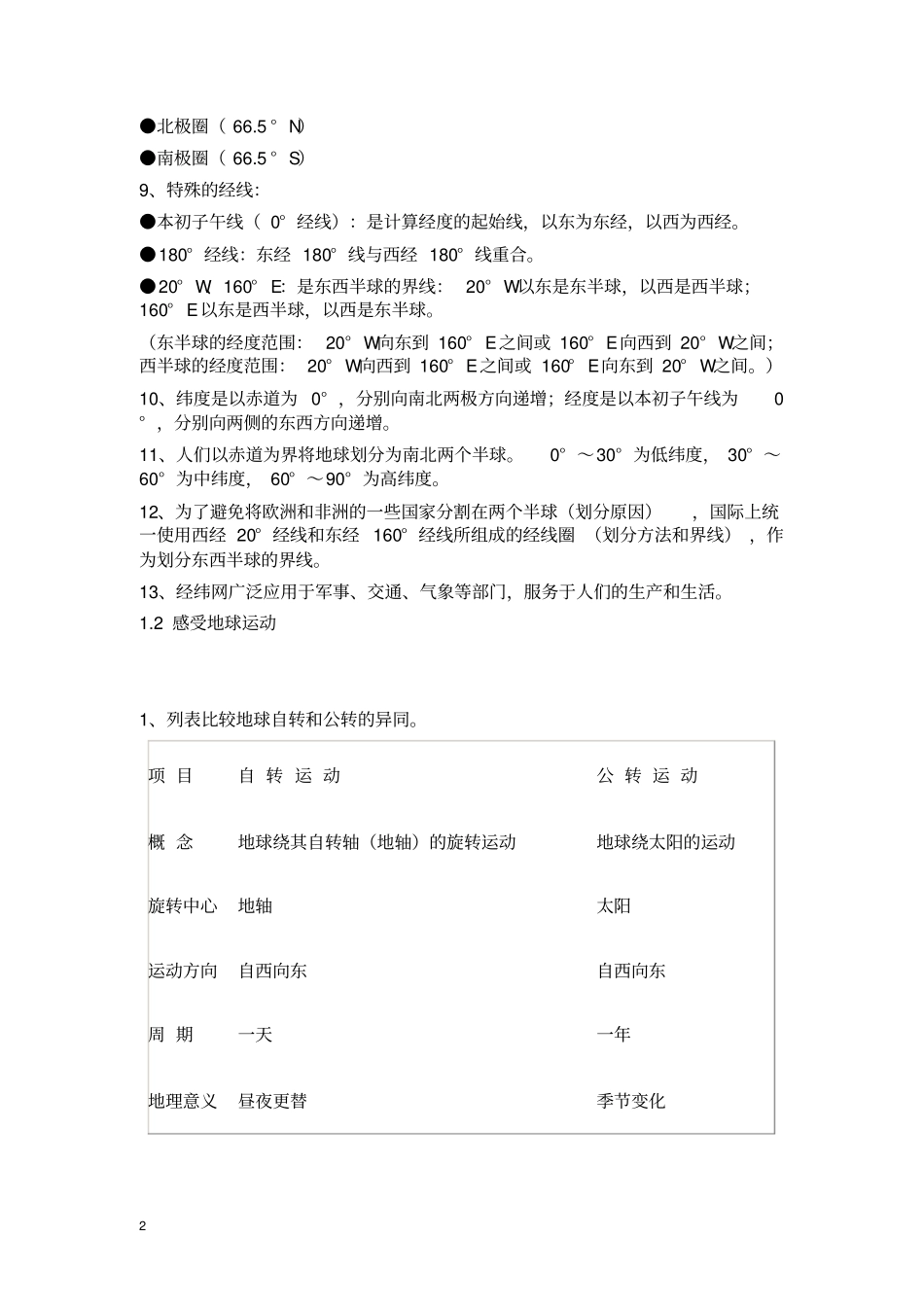 晋教版七年级地理上册知识点良心出品必属精品_第2页