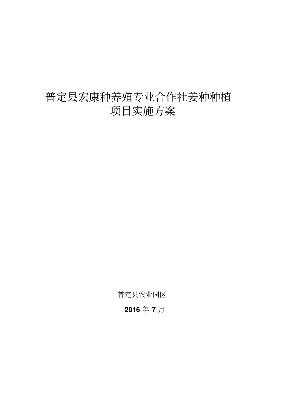 普定生姜种植实施方案分析_第1页