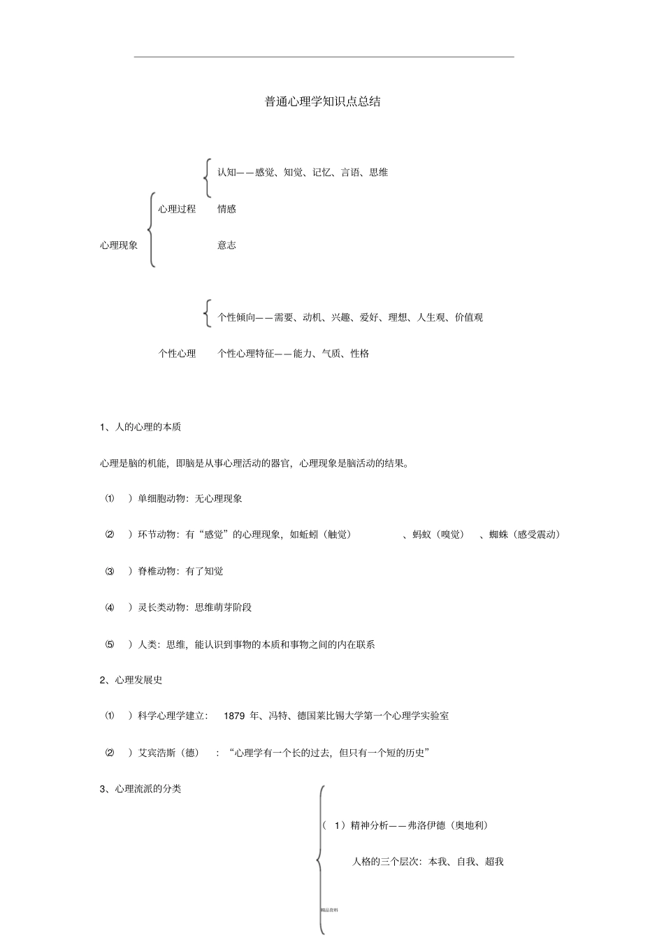 普通心理学知识点总结_第1页