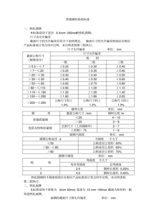 普通钢材验收标准x