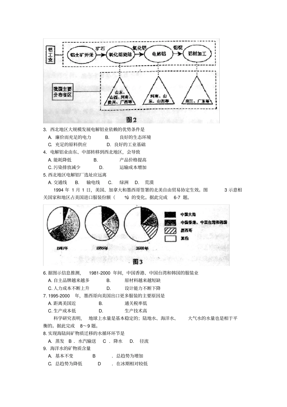 普通高等学校招生全国统一考试文综地理部分试题海南卷,含答案_第2页