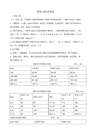 景观工程技术要求内容