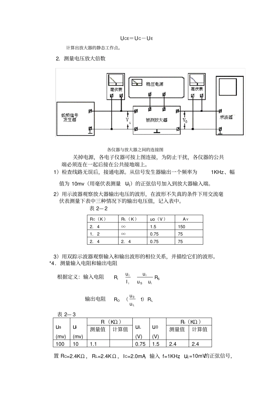 晶体管共射极单管放大电路试验报告_第3页