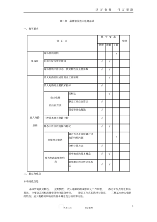 晶体管及放大电路基础