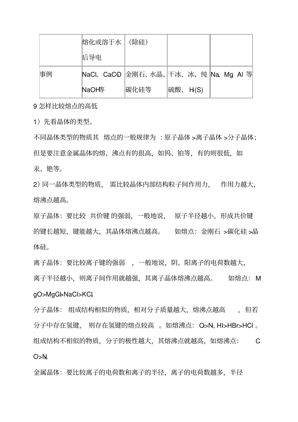 晶体类型的判断与比较怎样比较熔点的高低_第3页