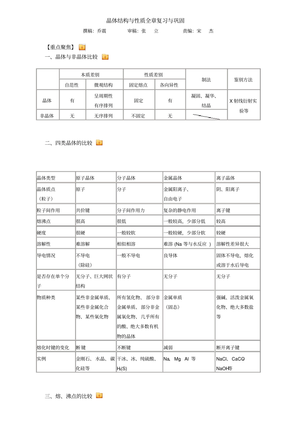 晶体结构与性质全章知识点与习题资料,推荐文档_第1页