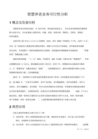 智慧养老业务可行性研究报告