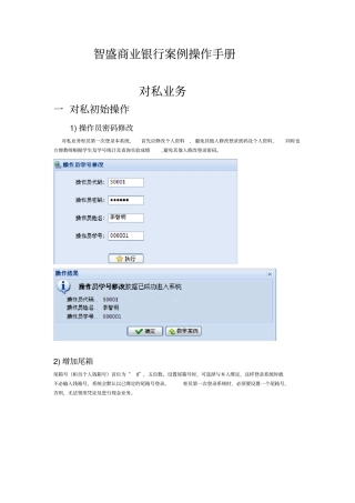 智盛商业银行案例操作手册对私