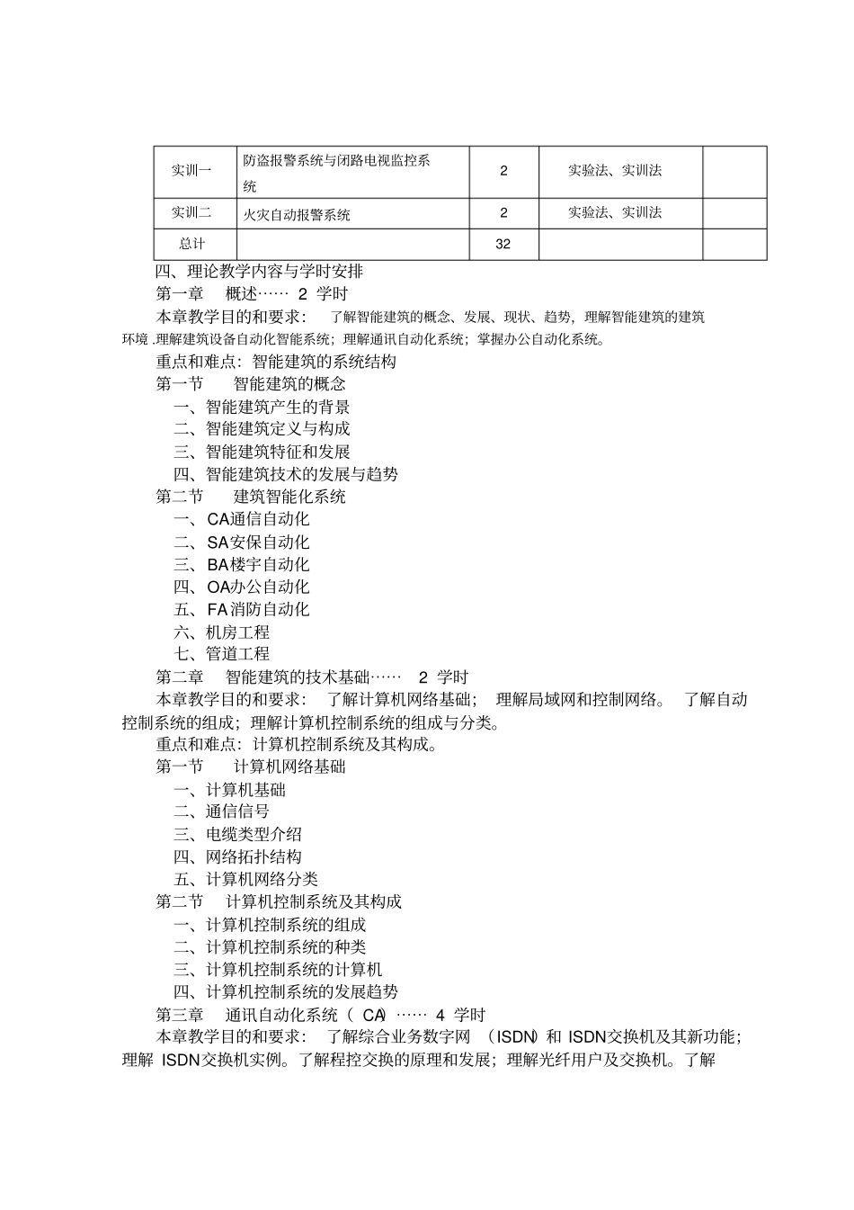 智能建筑管理教学大纲_第2页