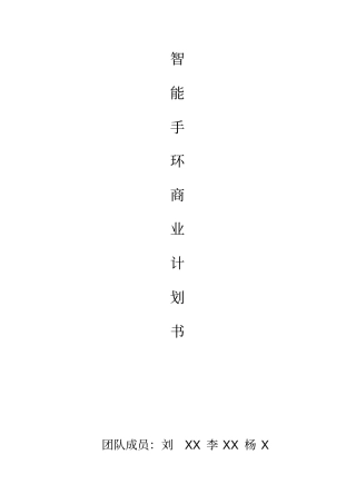 智能手环商业计划书