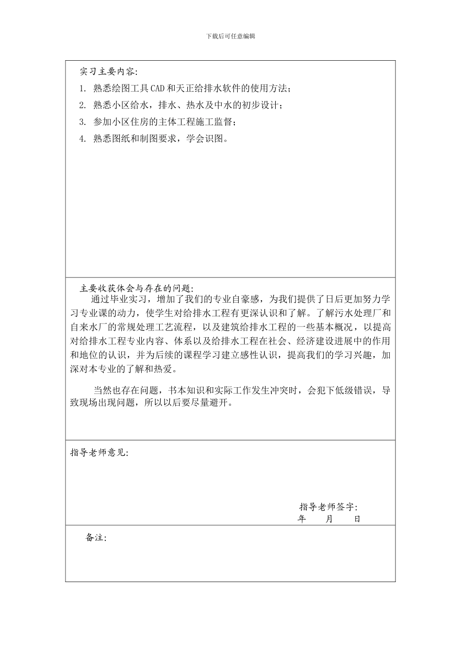 2024给排水工程毕业实习报告_第3页