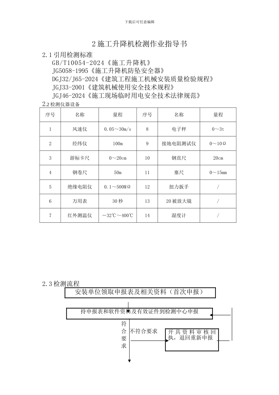 2施工升降机检测作业指导书_第1页
