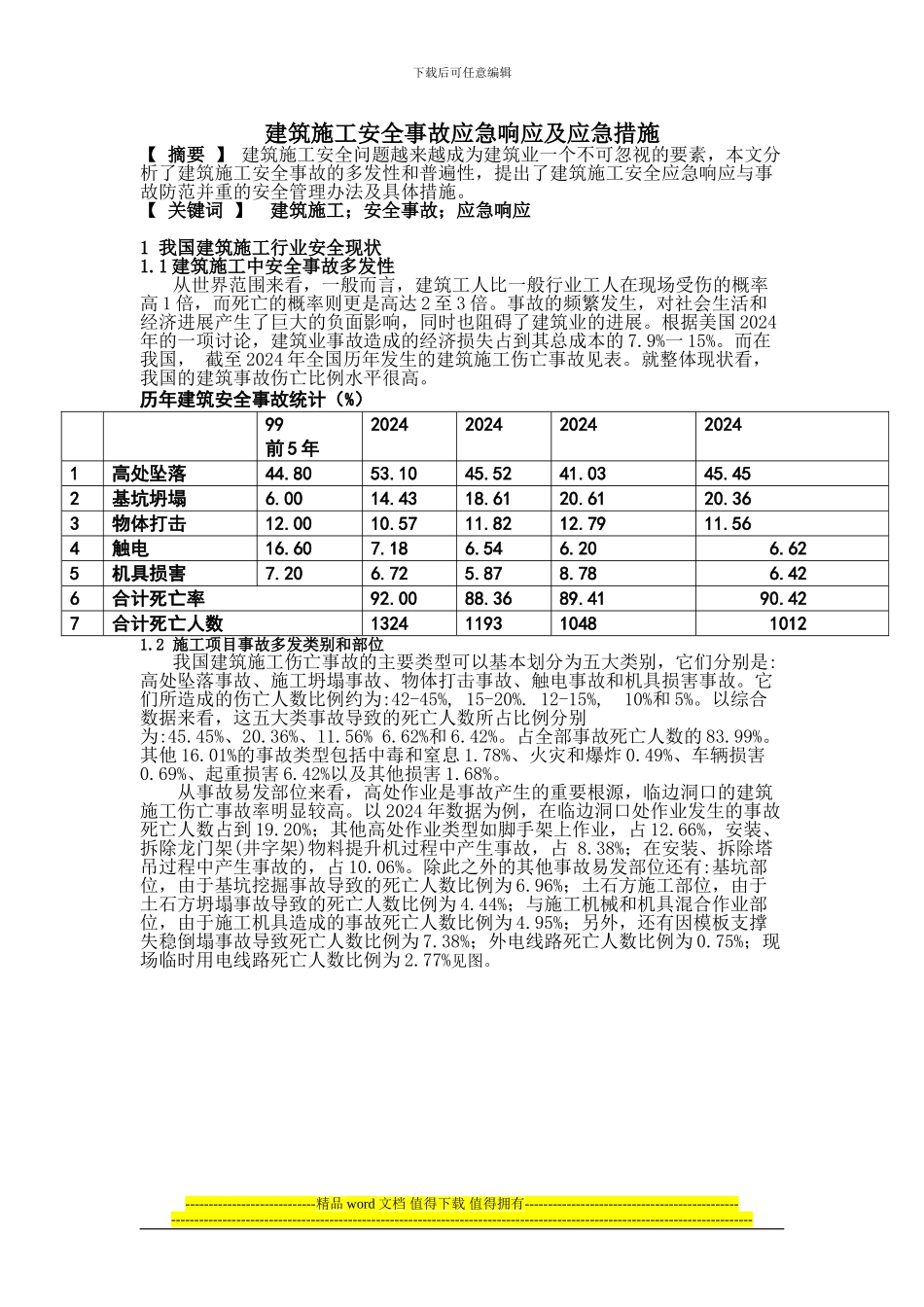 3098建筑施工安全事故应急响应及其措施探析_第1页