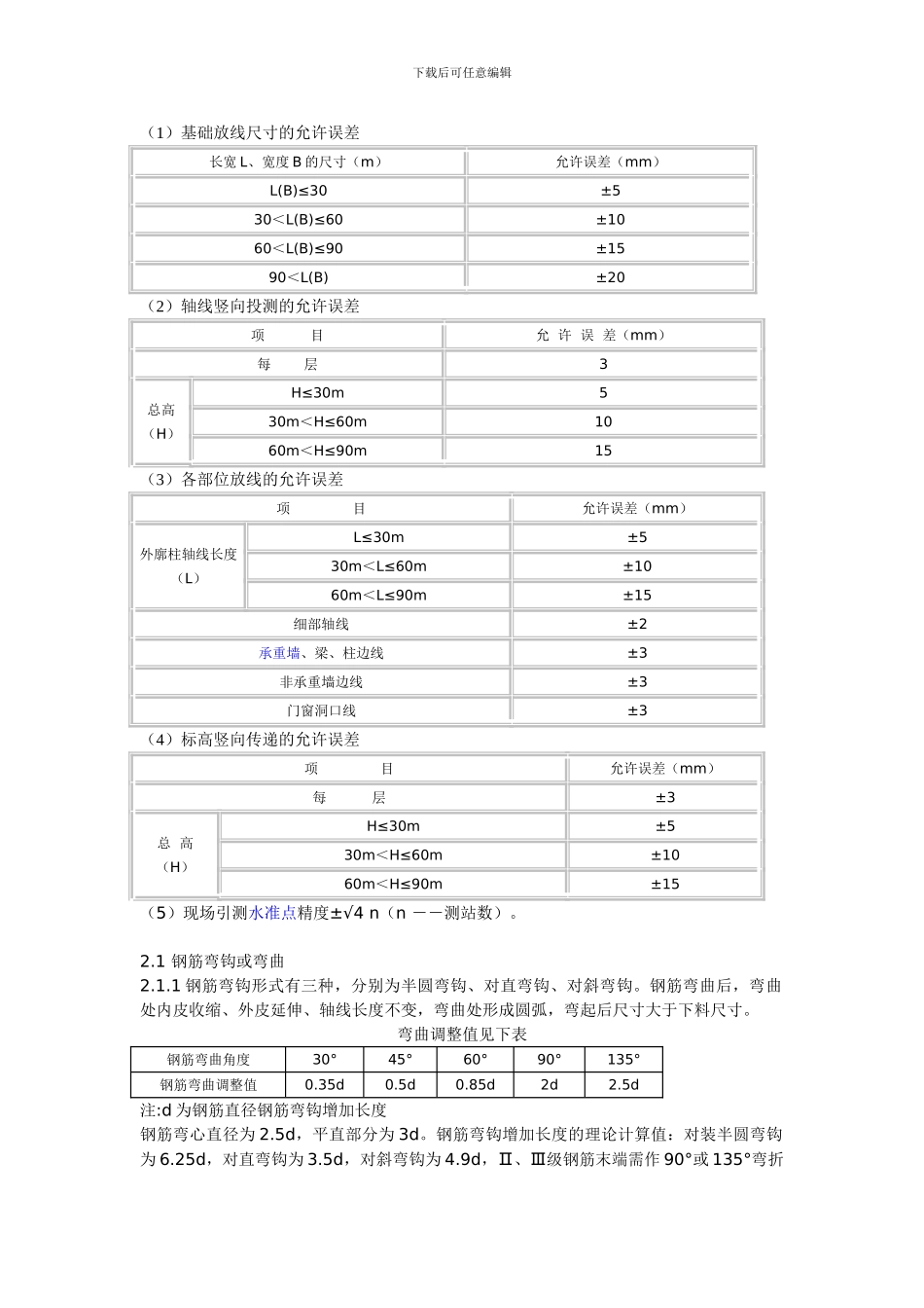 4.施工测量放线精度控制轴线偏差_第1页