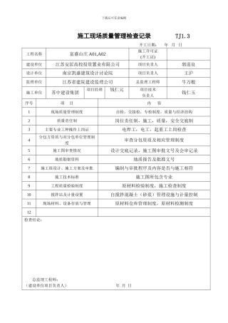 4.施工现场质量管理检查记录TJ1.3