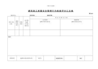 5、HJBD-KZ-A50-建筑施工质量安全管理行为检查评分表