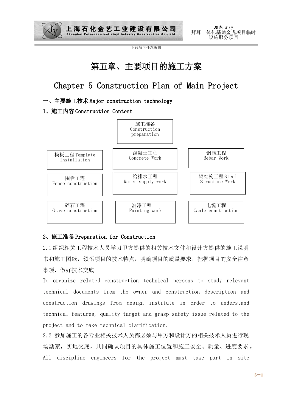 5第五章-英文主要项目的施工方案_第1页