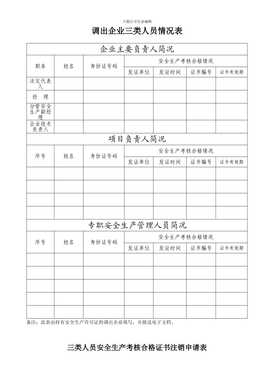 6-3台州市建筑施工企业三类人员变更申请表及变更注销补办说明1_第3页