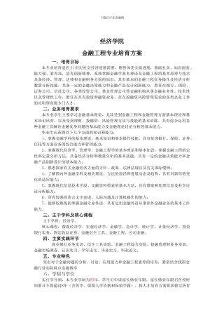 5月22日金融工程专业培养方案上传