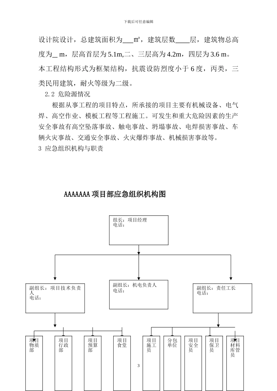 AAA项目部施工现场安全事故应急预案_第3页