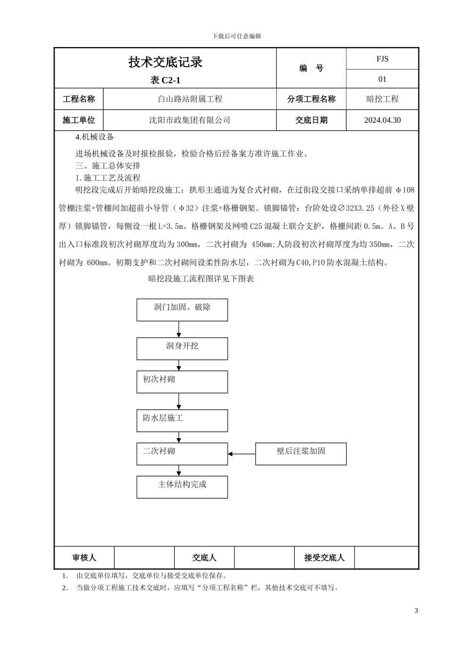 A、B出入口暗挖施工技术交底_第3页