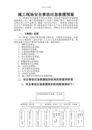 B6#楼施工现场安全事故应急救援预案