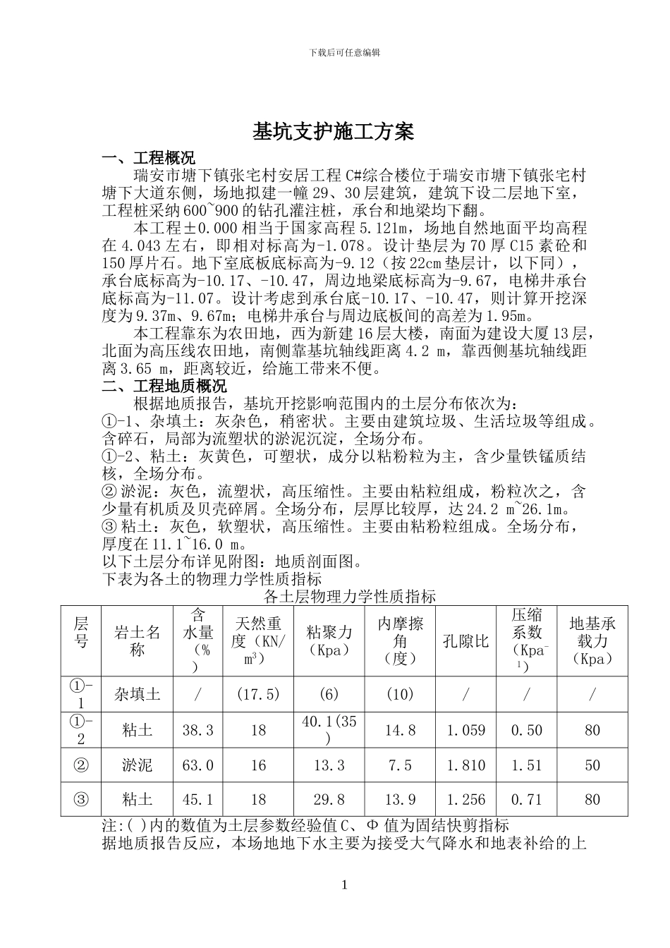 C#基坑施工方案_第1页
