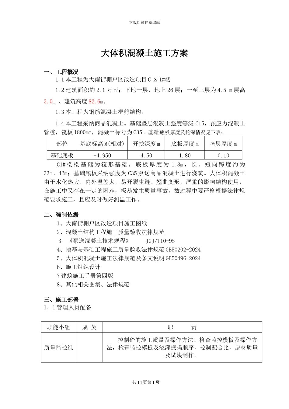 C1大体积施工方案_第1页