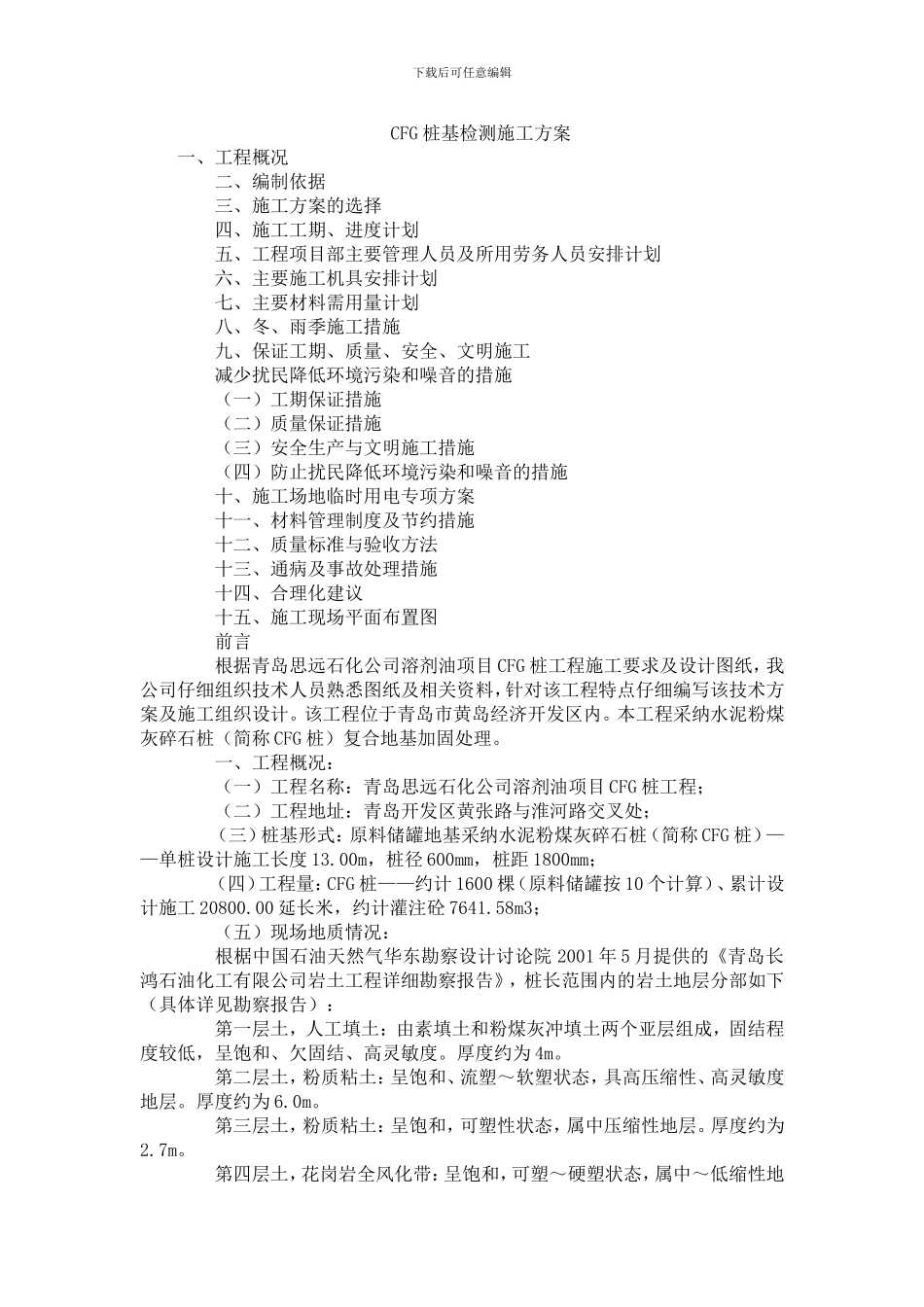 CFG桩基检测施工方案_第1页