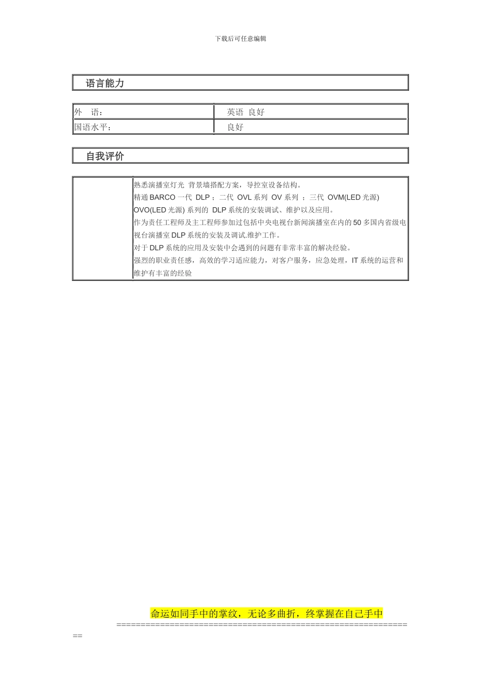 DPL责任工程师-个人简历模板_第3页
