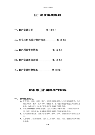 ERP实施工作计划