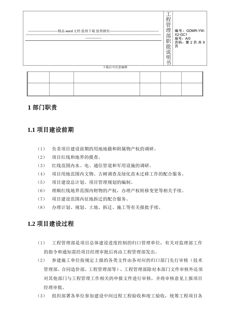 GC1.工程管理部职能说明书_第2页