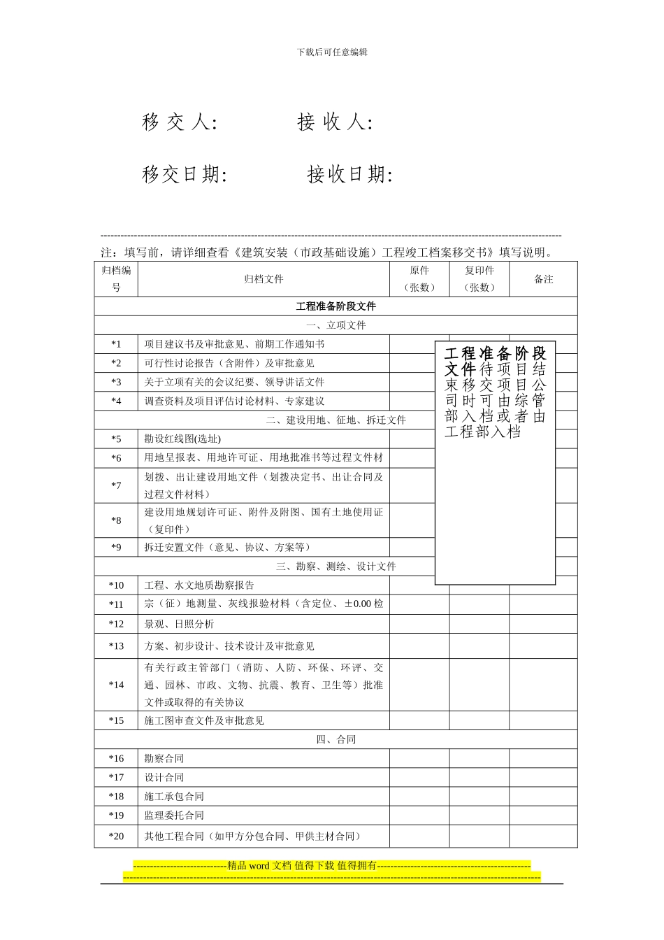 GTR72101-01-工程竣工档案移交书_第2页