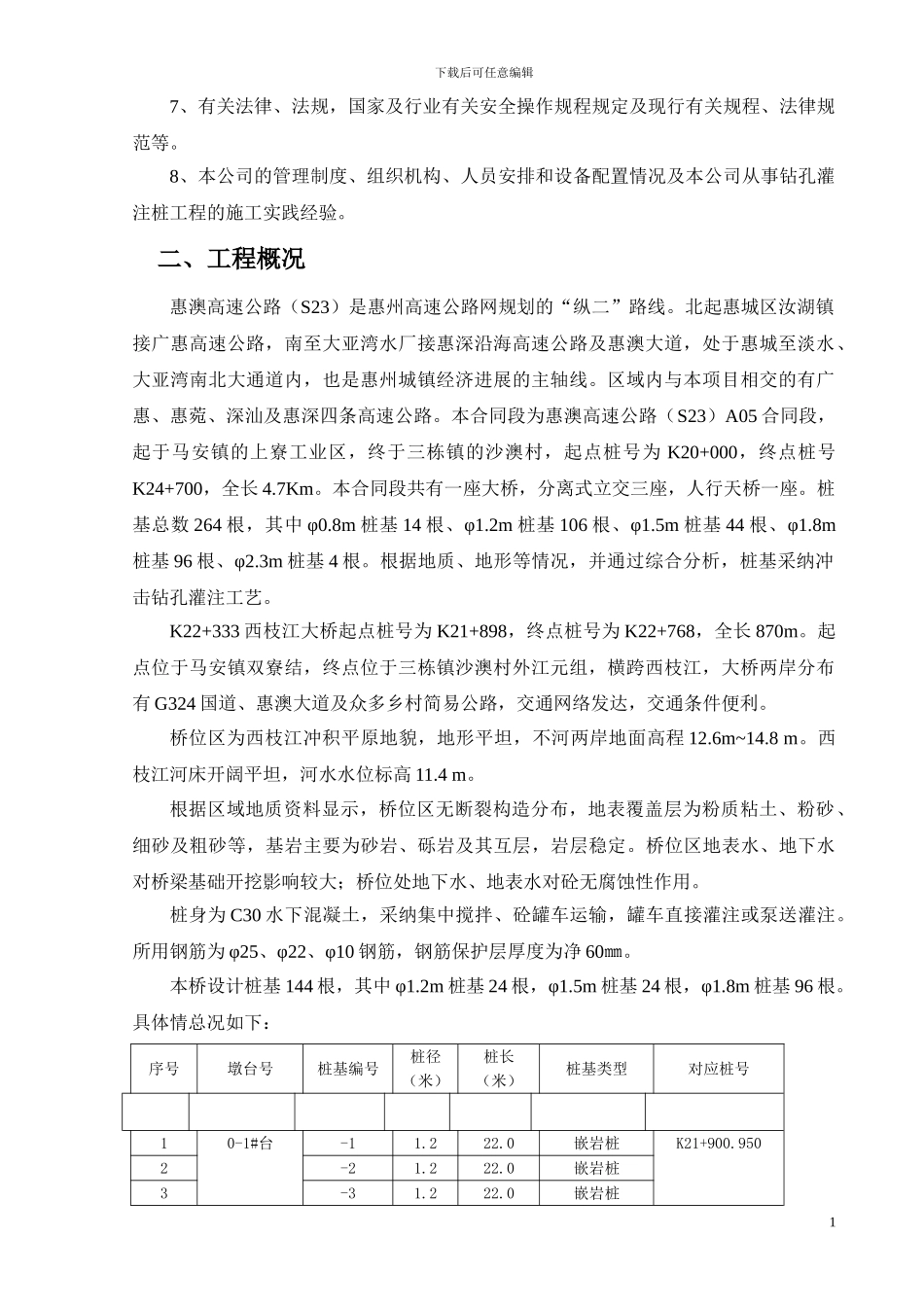 H匝道桥钻孔灌注桩施工方案_第2页