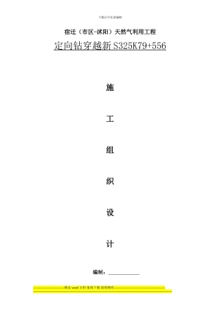 S325省道定向钻穿越工程施工组织设计