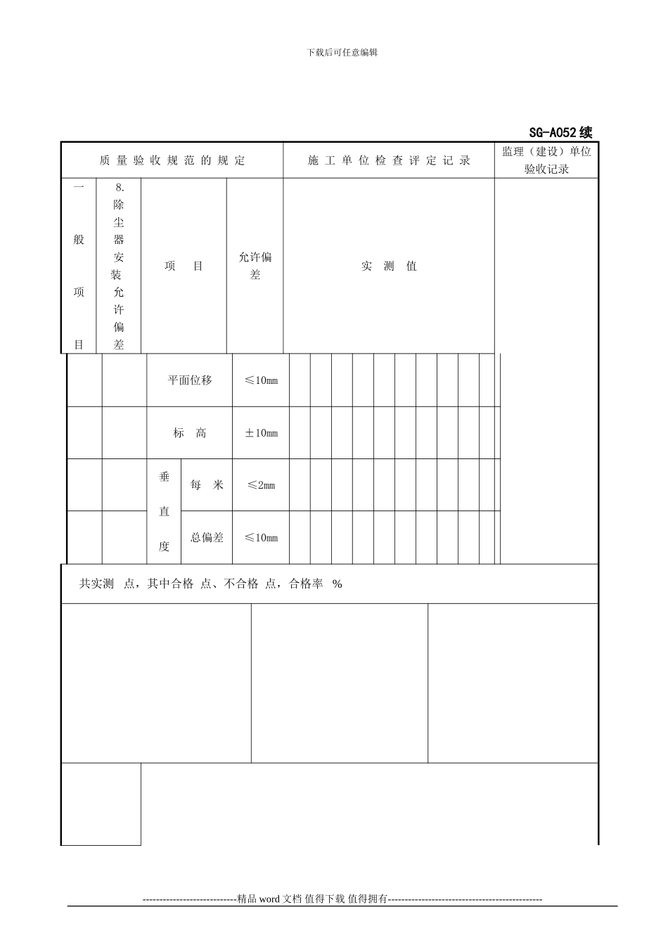 SG-A052通风与空调设备安装工程检验批质量验收记录_第2页