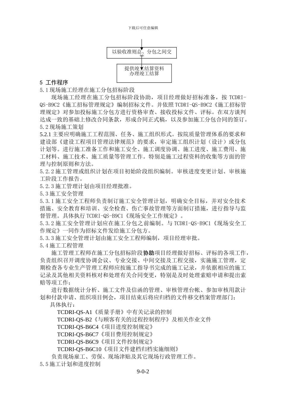 TCDRI-QS-B9《现场施工管理与控制程序》_第2页