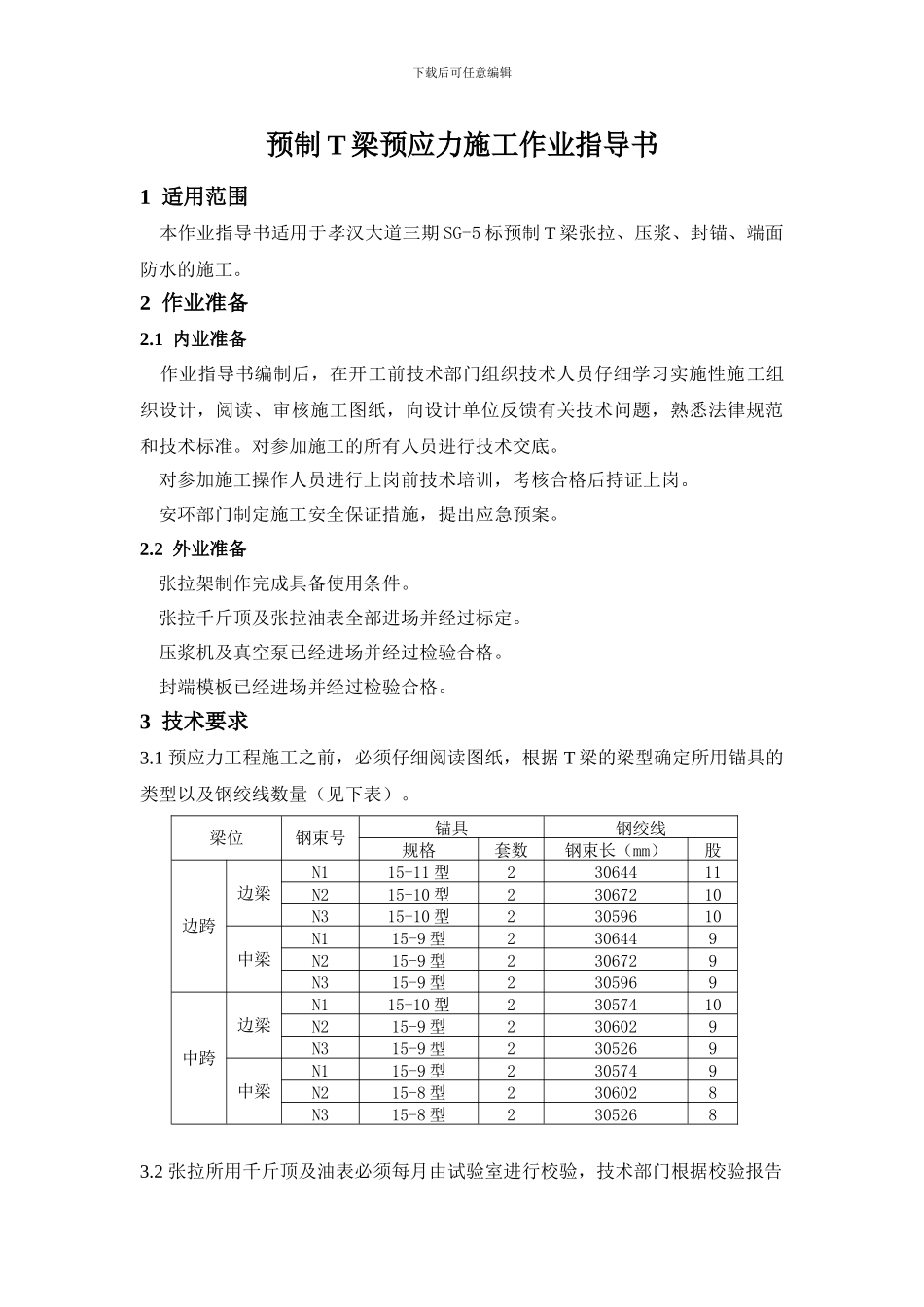 T梁预应力工程施工作业指导书_第2页
