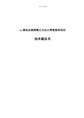 xx互联网第三方出口工程技术建议书