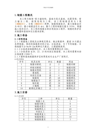 XX大学钢筋施工方案