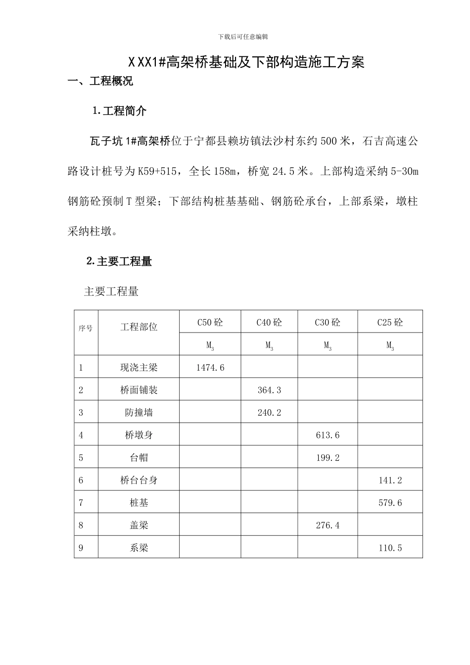 XX高架桥施施工方案_第1页