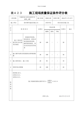 《建筑工程施工质量评价标准》