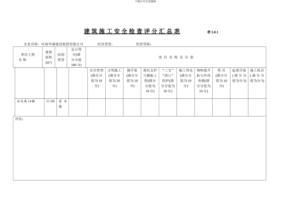 《建筑施工安全检查标准》全套表格_第1页