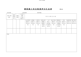 《建筑施工安全检查标准》JGJ59—99表格