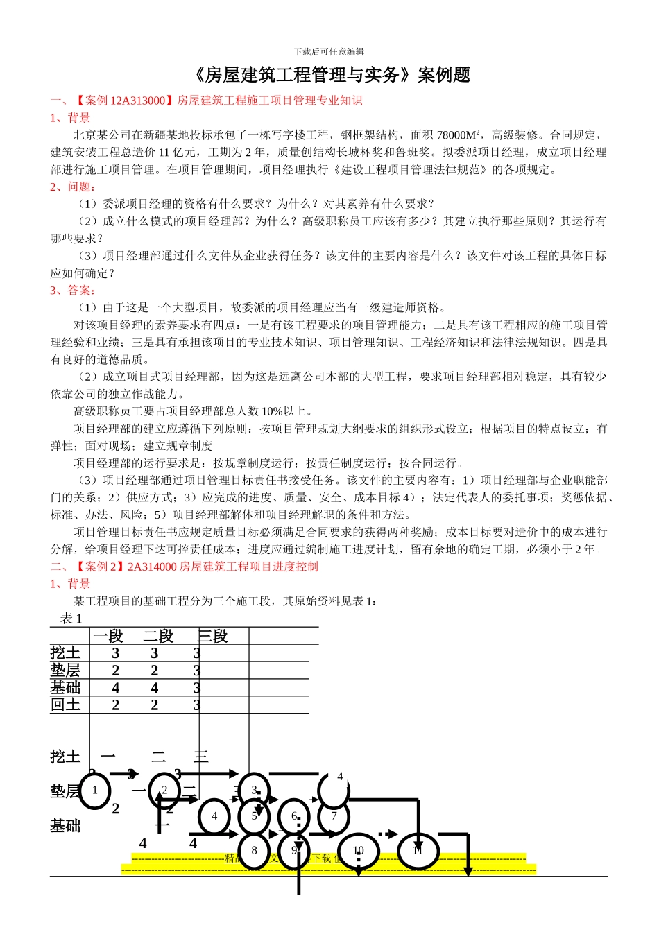 《房屋建筑工程管理与实务》案例题_第1页